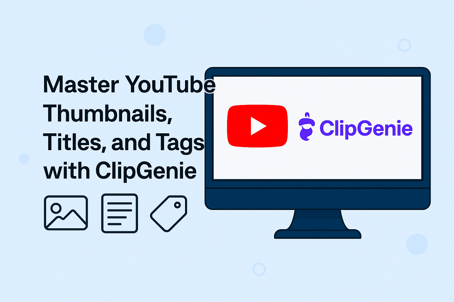 Master YouTube Thumbnails, Titles, and Tags with ClipGenie